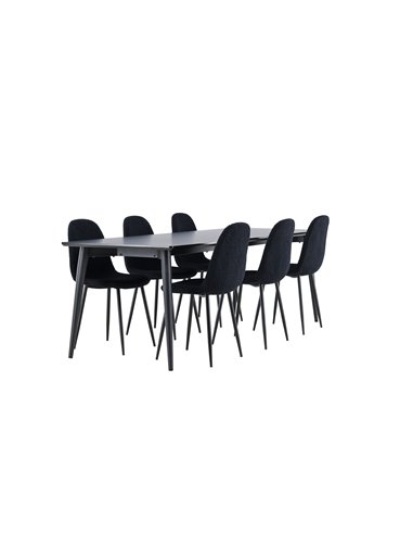 Matgrupp Ellis med Polar matstolar, 230 × 85 cm