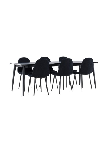 Matgrupp Ellis med Polar matstolar, 230 × 85 cm