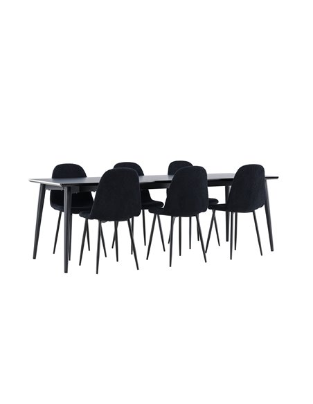Matgrupp Ellis med Polar matstolar, 230 × 85 cm