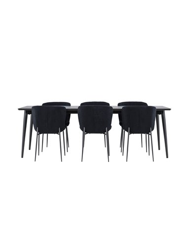 Matgrupp Ellis med Modesto matstolar, 230 × 85 cm