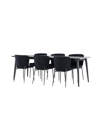 Matgrupp Ellis med Modesto matstolar, 230 × 85 cm