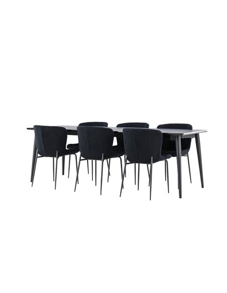 Matgrupp Ellis med Modesto matstolar, 230 × 85 cm