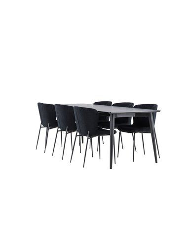 Matgrupp Ellis med Modesto matstolar, 230 × 85 cm