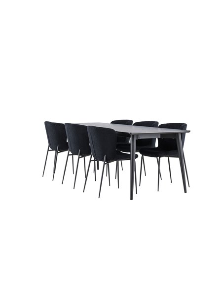 Matgrupp Ellis med Modesto matstolar, 230 × 85 cm