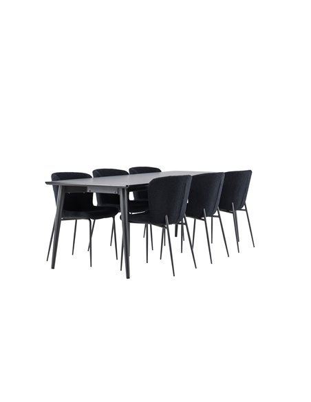 Matgrupp Ellis med Modesto matstolar, 230 × 85 cm