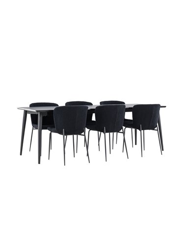 Matgrupp Ellis med Modesto matstolar, 230 × 85 cm