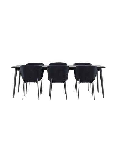 Matgrupp Ellis med Modesto matstolar, 230 × 85 cm