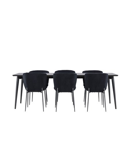 Matgrupp Ellis med Modesto matstolar, 230 × 85 cm