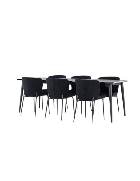 Matgrupp Ellis med Modesto matstolar, 230 × 85 cm