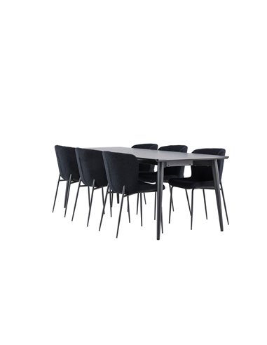 Matgrupp Ellis med Modesto matstolar, 230 × 85 cm