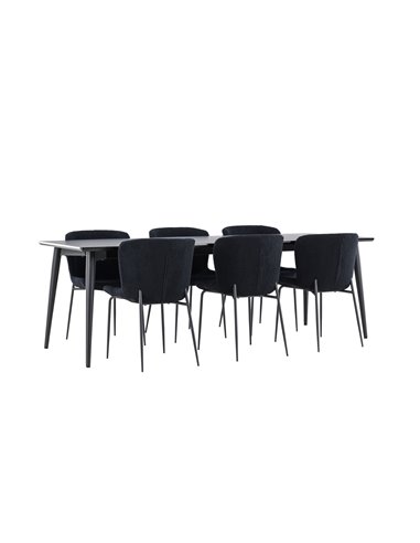 Matgrupp Ellis med Modesto matstolar, 230 × 85 cm