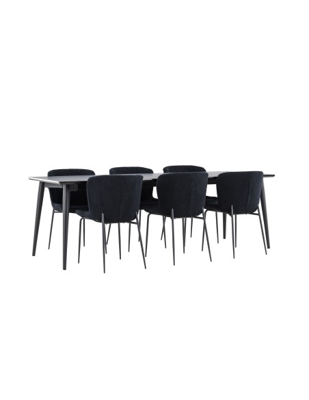 Matgrupp Ellis med Modesto matstolar, 230 × 85 cm