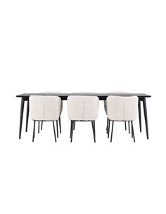 Matgrupp Ellis med Agnes matstolar, 230 × 85 cm