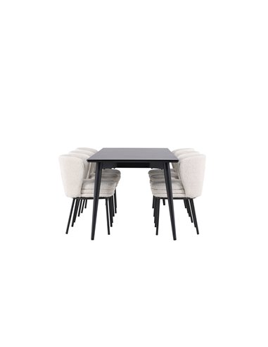 Matgrupp Ellis med Agnes matstolar, 230 × 85 cm