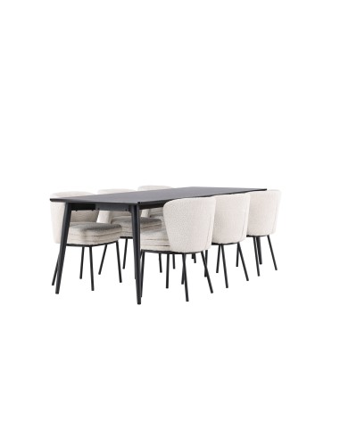 Matgrupp Ellis med Agnes matstolar, 230 × 85 cm