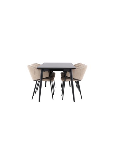 Matgrupp Ellis med Evelina matstolar, 230 × 85 cm