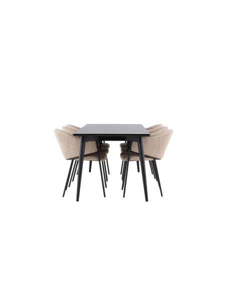 Matgrupp Ellis med Evelina matstolar, 230 × 85 cm
