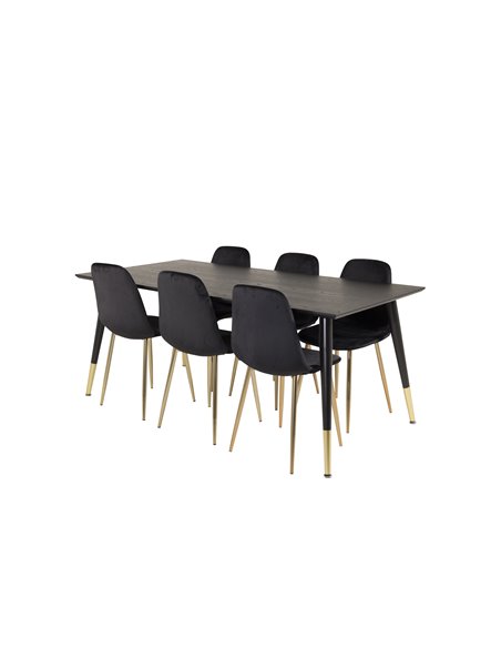 Matgrupp Dipp med Polar matstolar, 180 × 90 cm