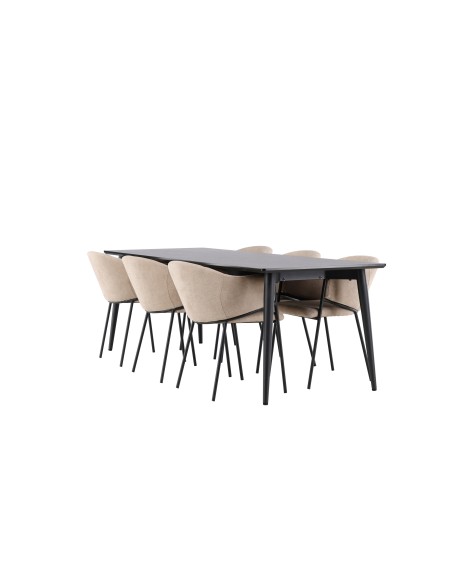 Matgrupp Ellis med Evelina matstolar, 230 × 85 cm
