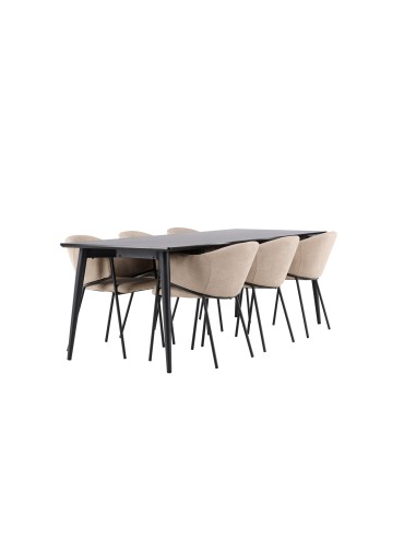 Matgrupp Ellis med Evelina matstolar, 230 × 85 cm