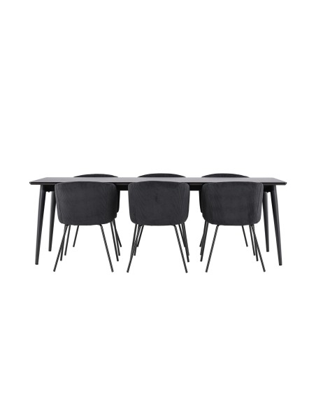 Matgrupp Ellis med Berit matstolar, 230 × 85 cm