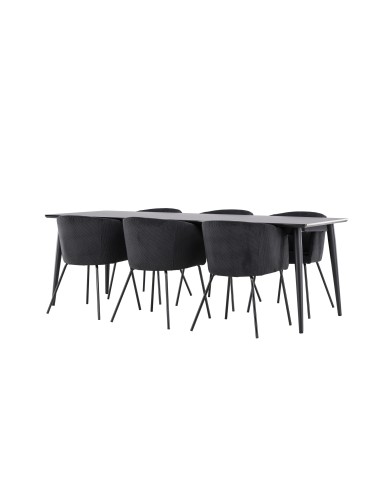 Matgrupp Ellis med Berit matstolar, 230 × 85 cm
