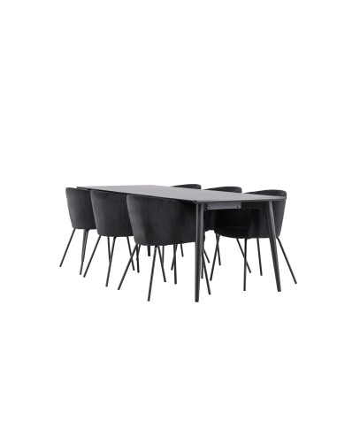 Matgrupp Ellis med Berit matstolar, 230 × 85 cm