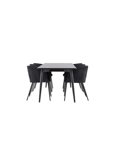 Matgrupp Ellis med Berit matstolar, 230 × 85 cm