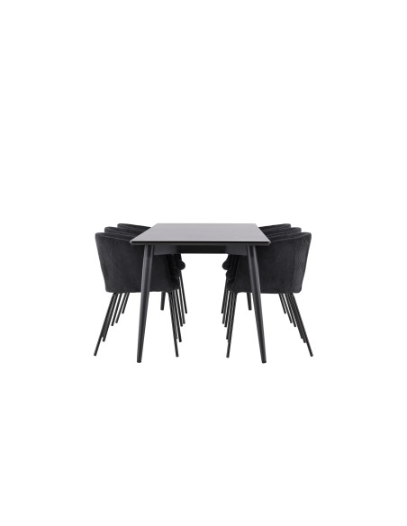 Matgrupp Ellis med Berit matstolar, 230 × 85 cm