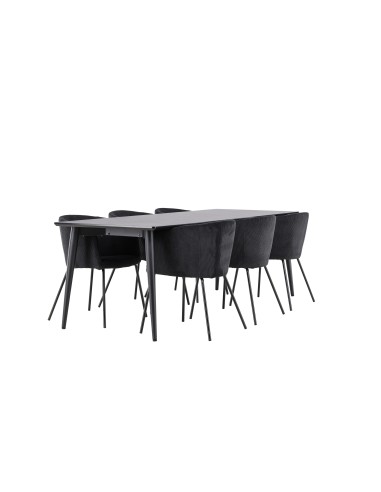 Matgrupp Ellis med Berit matstolar, 230 × 85 cm