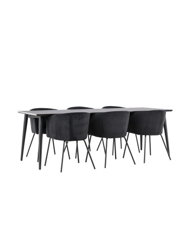 Matgrupp Ellis med Berit matstolar, 230 × 85 cm