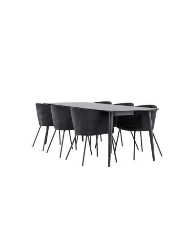 Matgrupp Ellis med Berit matstolar, 230 × 85 cm