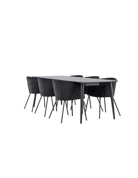 Matgrupp Ellis med Berit matstolar, 230 × 85 cm