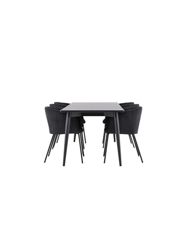 Matgrupp Ellis med Berit matstolar, 230 × 85 cm