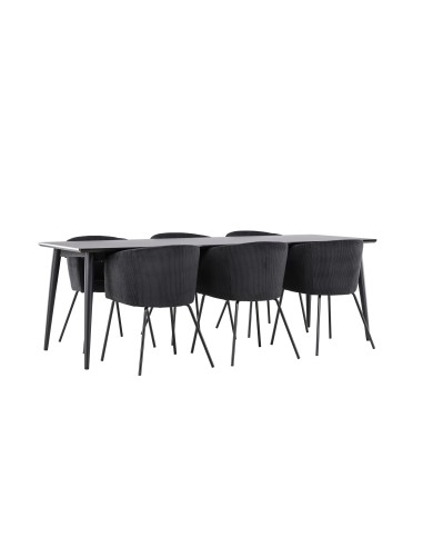 Matgrupp Ellis med Berit matstolar, 230 × 85 cm