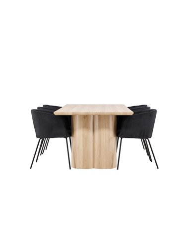 Matgrupp Olivia med Berit matstolar, 210 × 100 cm