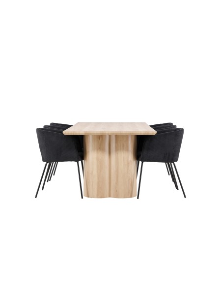 Matgrupp Olivia med Berit matstolar, 210 × 100 cm