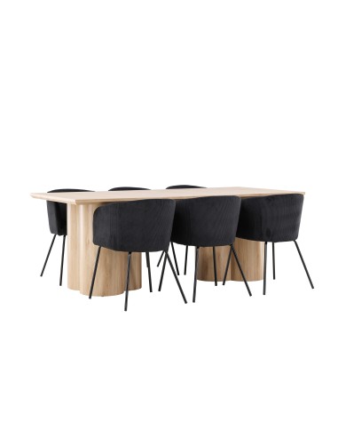 Matgrupp Olivia med Berit matstolar, 210 × 100 cm