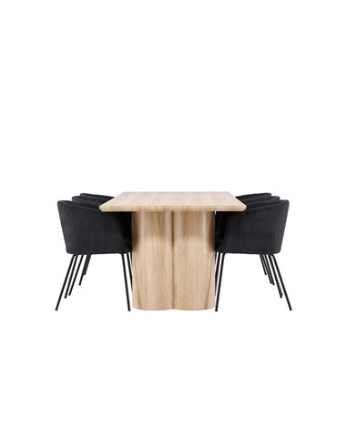 Matgrupp Olivia med Berit matstolar, 210 × 100 cm