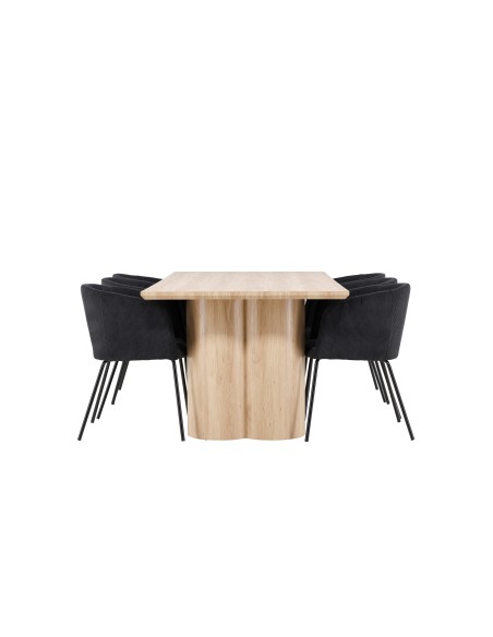 Matgrupp Olivia med Berit matstolar, 210 × 100 cm