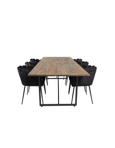 Matgrupp Padang med Limhamn matstolar, 250 × 100 cm