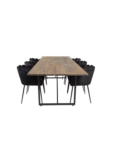 Matgrupp Padang med Limhamn matstolar, 250 × 100 cm