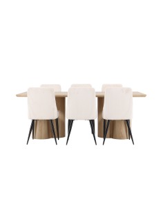 Matgrupp Olivia med Leone matstolar, 210 × 100 cm