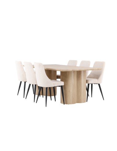 Matgrupp Olivia med Leone matstolar, 210 × 100 cm