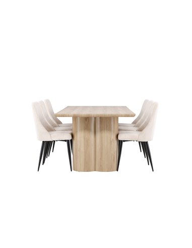 Matgrupp Olivia med Leone matstolar, 210 × 100 cm
