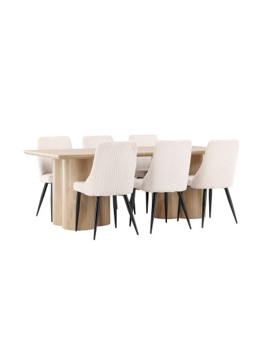 Matgrupp Olivia med Leone matstolar, 210 × 100 cm