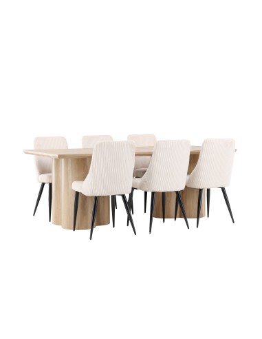 Matgrupp Olivia med Leone matstolar, 210 × 100 cm