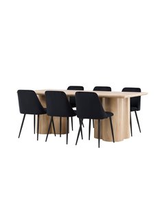 Matgrupp Olivia med Night matstolar, 210 × 100 cm 2