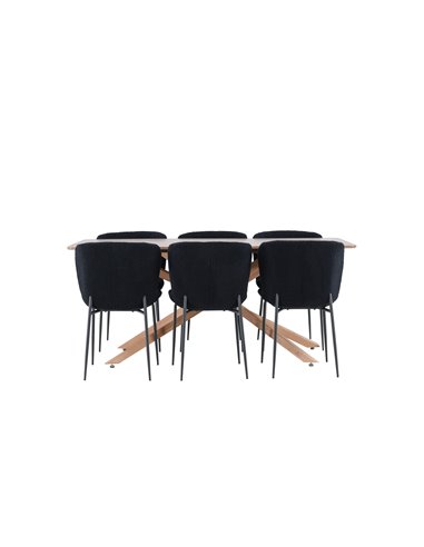 Matgrupp Piazza med Modesto matstolar, 180 × 90 cm