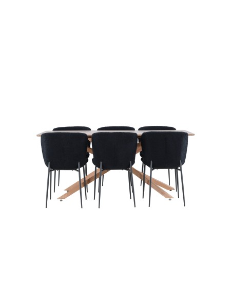 Matgrupp Piazza med Modesto matstolar, 180 × 90 cm